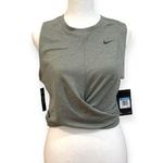 Nike Grey Dri-FIT Twist Crop Tank Top Size Medium | NWT Photo 0