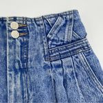 Vintage Denim Shorts High Waisted Juniors Embellished Waistband Cuffs Acid Wash Blue Size undefined Photo 6