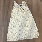 Cotton gauze blueberry flutter sleeve lace trim vintage inspired night gown Photo 3