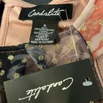 Candelite formal maxi dress, floral peonies, blush pink, gold polka dots S, NWT Tan Photo 2