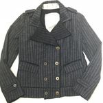 Johnny Was Pete & Greta Jacket Blazer size M Gray Stripe Wool Blend  Double Breas Photo 5