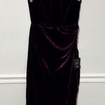 NWT Lulus • glamorous celebrations dark purple velvet strapless tulip dress sz S Photo 4