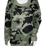 Katsumi Sweater Womens Medium Army Green‎ Camo Camouflage Fuzzy Knit Streetwear Green Photo 0