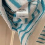 J.Jill Striped Linen Cotton Blend Sweater Aqua Turquoise & White Stripe Size XL Photo 12