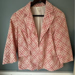 Coldwater Creek WOMEN'S CORAL & CREAM 3/4 SLEEVE BLAZER JACKET - SIZE 14 *READ* Photo 0