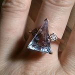 Rose De France Amethyst Moissanite Rose Gold over Sterling Silver Ring (Size 10) Photo 2