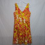 Ralph Lauren  Tropical Floral Sleeveless Stretchy Dress - Red and Yellow Size 6 Photo 5