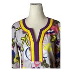 Boden Dress Women 6 Purple Floral Print 3/4 Sleeve Tunic Mini Preppy Bohemian Photo 3