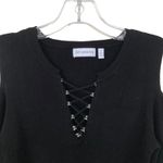 525 America  Black Ribbed Cold Shoulder Sweater Sz S Photo 1