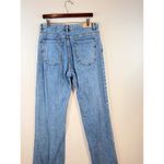 Mango  Women Jeans Blue Nora High Rise Wide Leg Denim Raw Hem Medium Wash Size 10 Photo 8