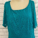 Paper Dolls Women’s Paper Doll teal lace overlay dress 2X Photo 1