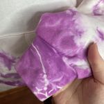 Aviator Nation  hand dyed white and purple tie dye raw neck hoodie size XS Photo 9