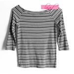 ZARA Off-The-Shoulder Striped Ribbed Stretch Top S Photo 0