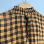 English Factory Mock Neck Checkered Sheer Blouse Orange Black Size Large Photo 6
