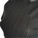 Band of Gypsies New BAND OF THE FREE BOG Raquel Cable Knit Long Sleeve Black Knit Top Sz Medium Photo 5