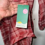 Halara  Red and White Raglan Long Sleeve V-Neck‎ Dress Photo 3