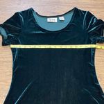 579 Vintage 5•7•9 Mini Short Sleeve Velvet Skater Dress Teal Green Size Small Photo 5