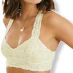 Free People  Yellow Galloon Lace Racerback Bralette Medium New Photo 0
