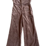 Wishlist Brown Corduroy Button-Down Jumpsuit Short Sleeve Size Medium Women's Photo 0
