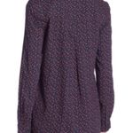 BeachLunchLounge Navy Hearts Button Down Shirt Blouse Photo 1