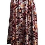 Vintage Metallic Floral Burgundy A Line Skirt Size M Knee Length Velour Y2K 00s Size M Photo 0