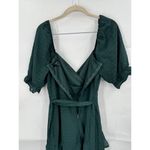 Trixxi  Dress Women Medium Green Pine Short Sleeve Belt Preppy Fairycore Festival Photo 7