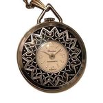 Vtg Lucerne Watch Pendent Long Chain Necklace Swiss Made Gold Photo 0