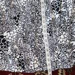kim rogers  Black and White Floral Mini‎ Skirt Pleats Size 10 Lined Side Zip Photo 5