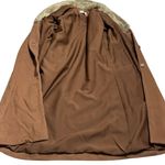 Y2K Farina 2 Penny Lane Faux Fur Trim Trench Coat Old Money Mob Wife M/L Tan Size M Photo 5