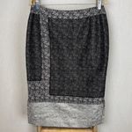 Lafayette 148  New York Gray Midi Tweed Pattern Knee-Length Skirt Size 6 Photo 9