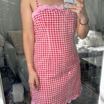 Olivia Rubin Ariana Gingham Mini Dress Ric Rac Trim Pink Size 6 Photo 4