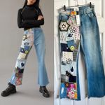 Urban Outfitters  BDG patchwork high rise flare jeans NWT size 26 Photo 1