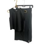 P. Cill Sleeveless Top Skirt Set Womens XS Black Maxi Slit Co Photo 1