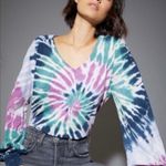 Nation Ltd  Tie Dye V Neck Long Sleeve Tee Photo 0