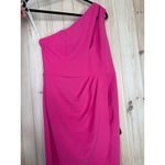 Lulus NWT  So Flirty Hot Pink One-Shoulder Cutout Asymmetrical Dress Cocktail XL Photo 3