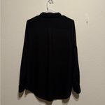 Apt. 9  Essentials Black Button Down Blouse Size M Long Sleeve Roll Tab Shirt Top Photo 5