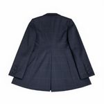 CAbi  Navy Windowpane Peplum Blazer Jacket Size 6 Tailored Workwear Check Print Photo 1