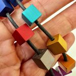 Colorful cubed necklace on cord Photo 9