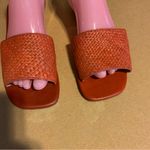 Jeffrey Campbell ORANGE RAFFIA AND LEATHER SLIDE FLATS (8) Photo 7