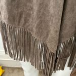 Show Me Your Mumu taupe Marfa fringe Western festival faux suede wrap jacket S Photo 8