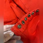 Soft Surroundings  red elastic waist jeans with snaps down the leg‎ seams Photo 6