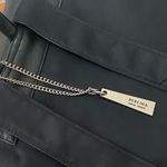 Perlina Vintage  Black Nylon & Leather Buckle Accent Drawstring Backpack Photo 10