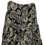 Draper & Damons Womens Tiered Midi Skirt L Black Cream Paisley Boho Cottagecore Size L Photo 1
