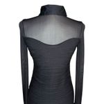WOLFORD XS Dress Black Ruched Reversible Sheer Sleeve Removable Collar & Cuffs Photo 5