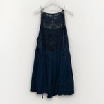 Free People FREE PEOPLE Womens Lace Teal Blue Emily Mini Dress Large Beachy Boho Festival Photo 2