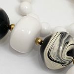 Vintage B/W Plastic Bead Swirl 30” Necklace Photo 9