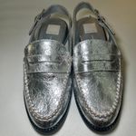Dolce‎ Vita Hardi Slingback Penny Loafer Silver Crackled Women's Size 9 Party Photo 2