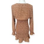 Boutique Floral Print Smocked Long Sleeve Ruffled Dress NWT Pink Size L Photo 2