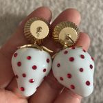 Betsey Johnson  white strawberry earrings. Photo 7