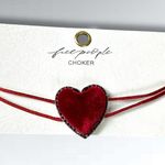 Free People Velvet Heart Choker in Red NWT Valentine’s Day Coquette Dainty Photo 2